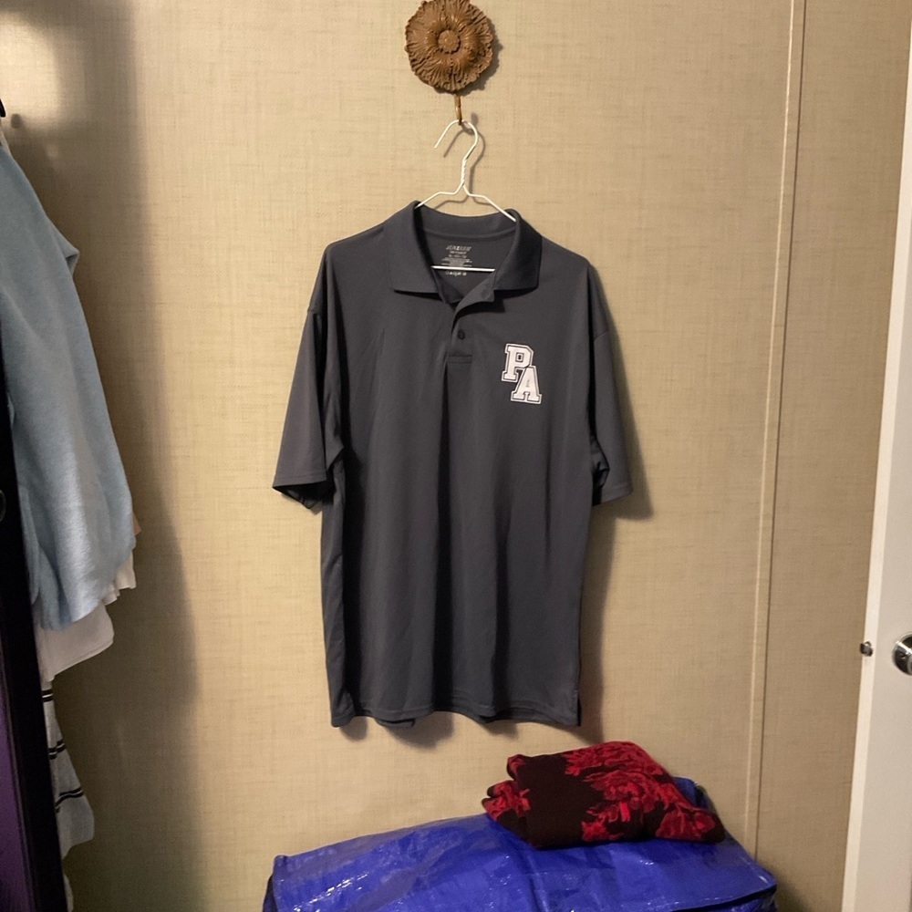 Jerzees Dark Gray Polo Shirt with Logo